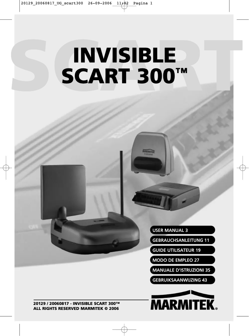 Image de la première page du manuel de l'appareil Insisible Scart 300
