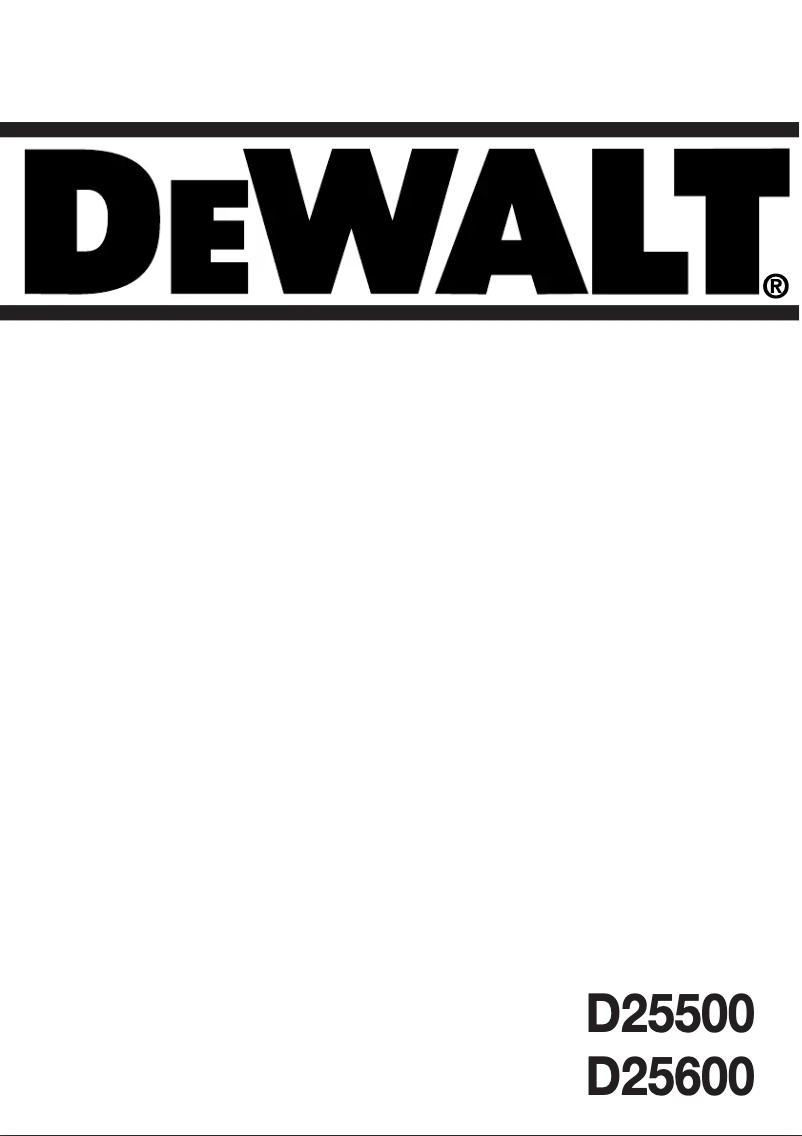 Page 1 de la notice Manuel utilisateur DeWalt D25600K