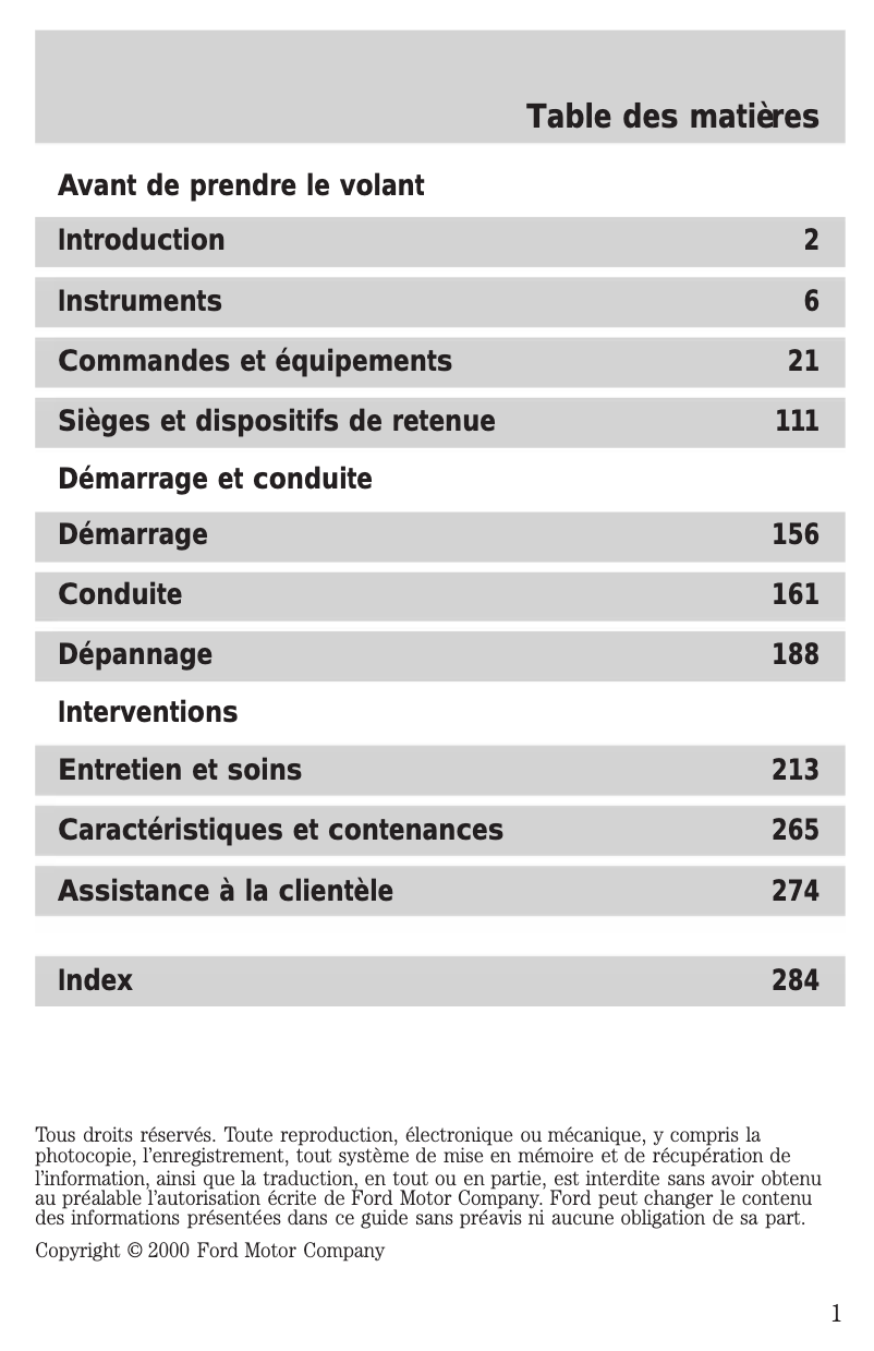 Page n°1 - Manuel utilisateur Lincoln Navigator (2002)