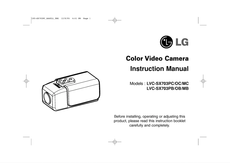 Page n°1 - Manuel utilisateur LG LVC-SX703PC