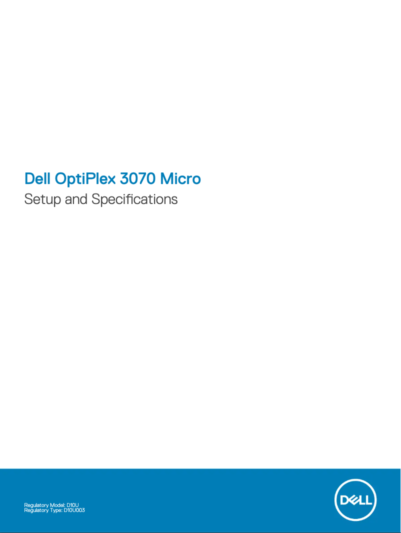 Page 1 de la notice Guide d'installation Dell OptiPlex 3070