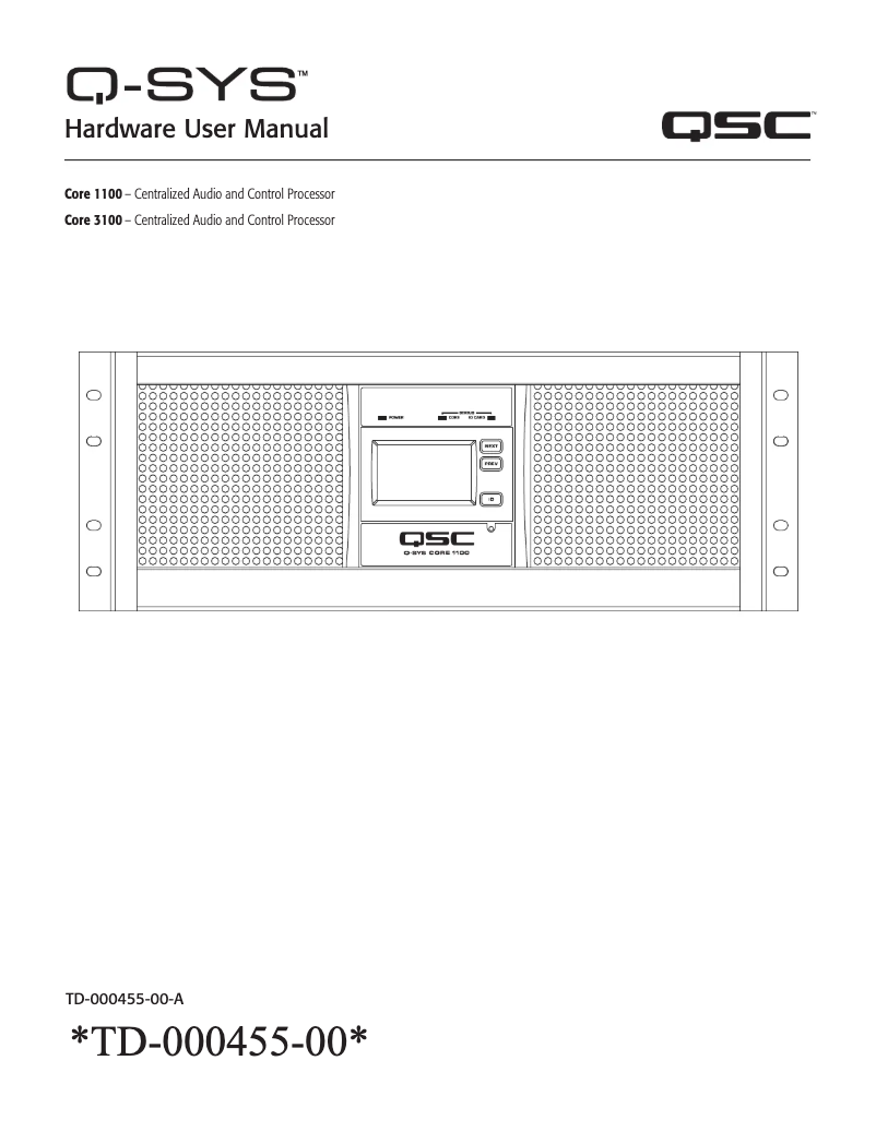 Page n°1 - Manuel utilisateur QSC Core 1100