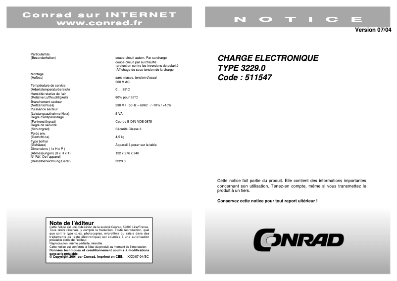 Page 1 de la notice Manuel utilisateur Statron 3229.0