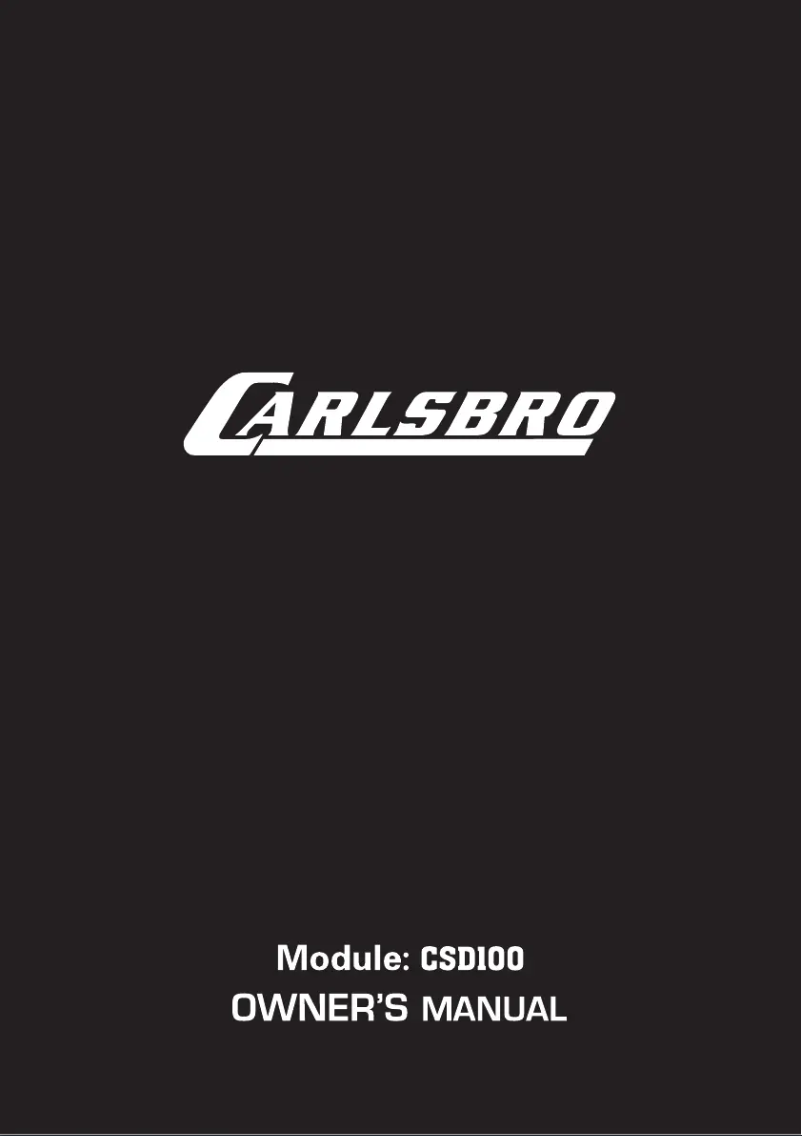 Page 1 de la notice Manuel utilisateur Carlsbro CD100