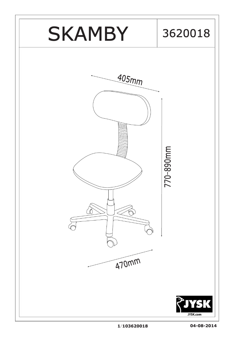 Página 1 del manual Manual de usuario JYSK Skamby