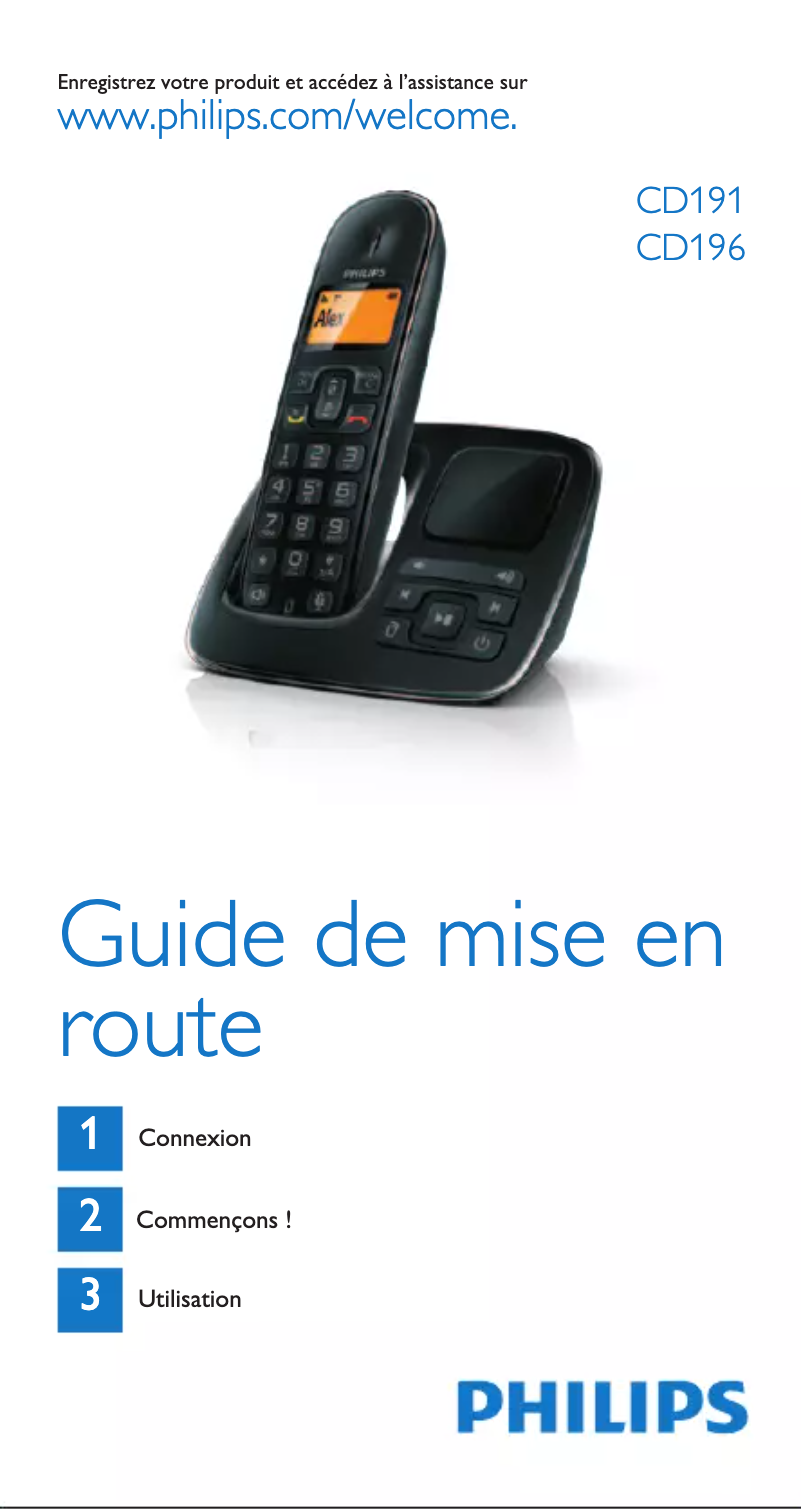Página 1 del manual Guía de inicio rápido Philips BeNear CD1962WR