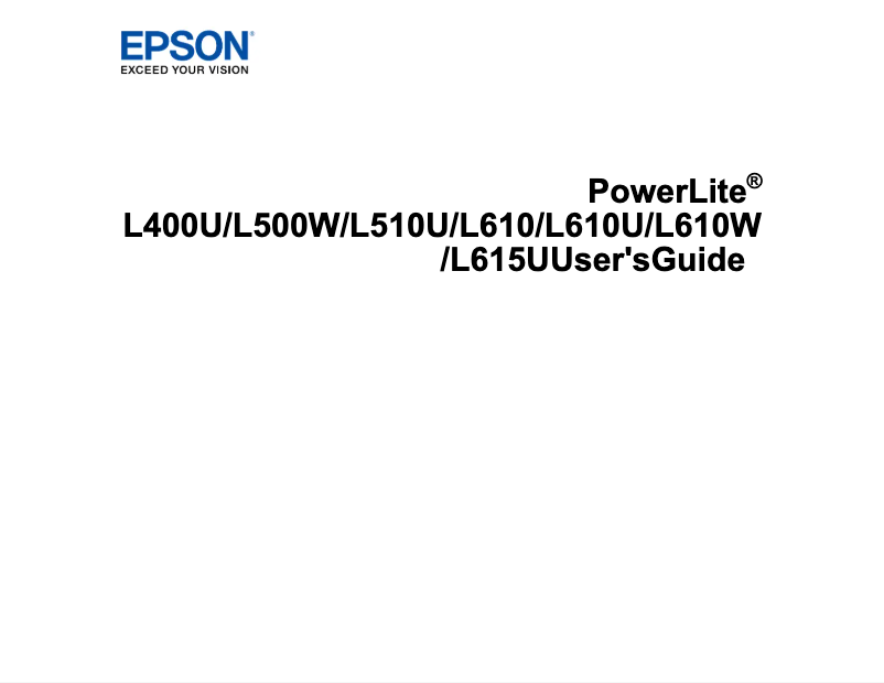 Image de la première page du manuel de l'appareil PowerLite L510U