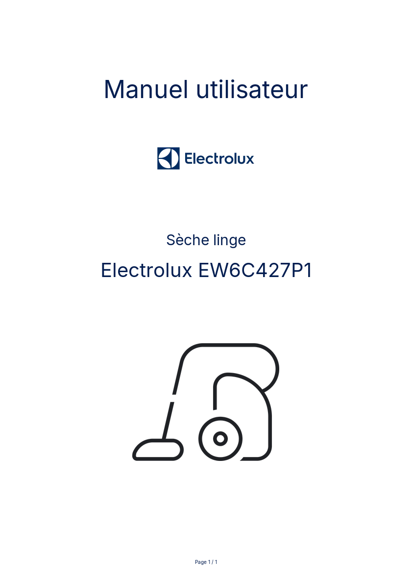 Image de la première page du manuel de l'appareil EW6C427P1