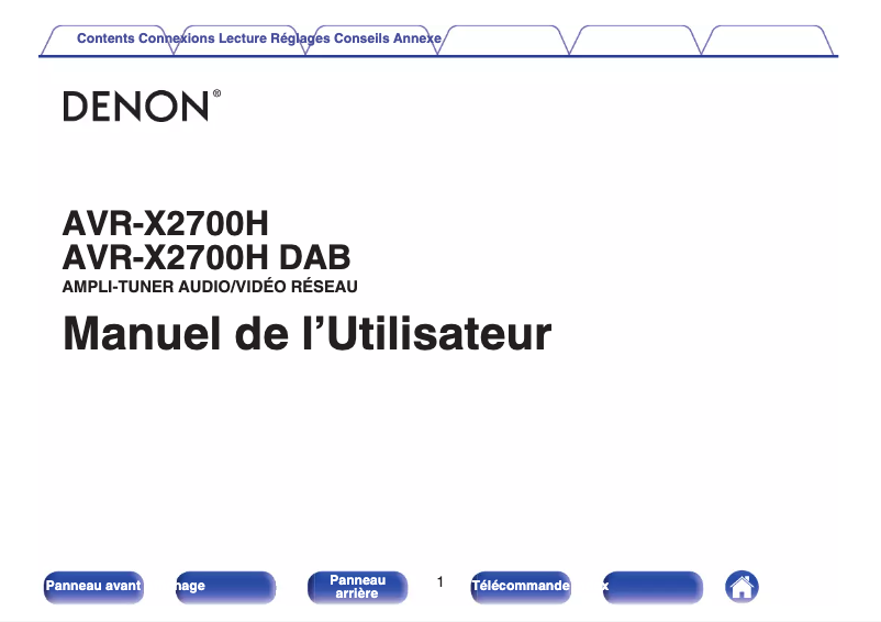 Page 1 de la notice Manuel utilisateur Denon AVR-X2700H