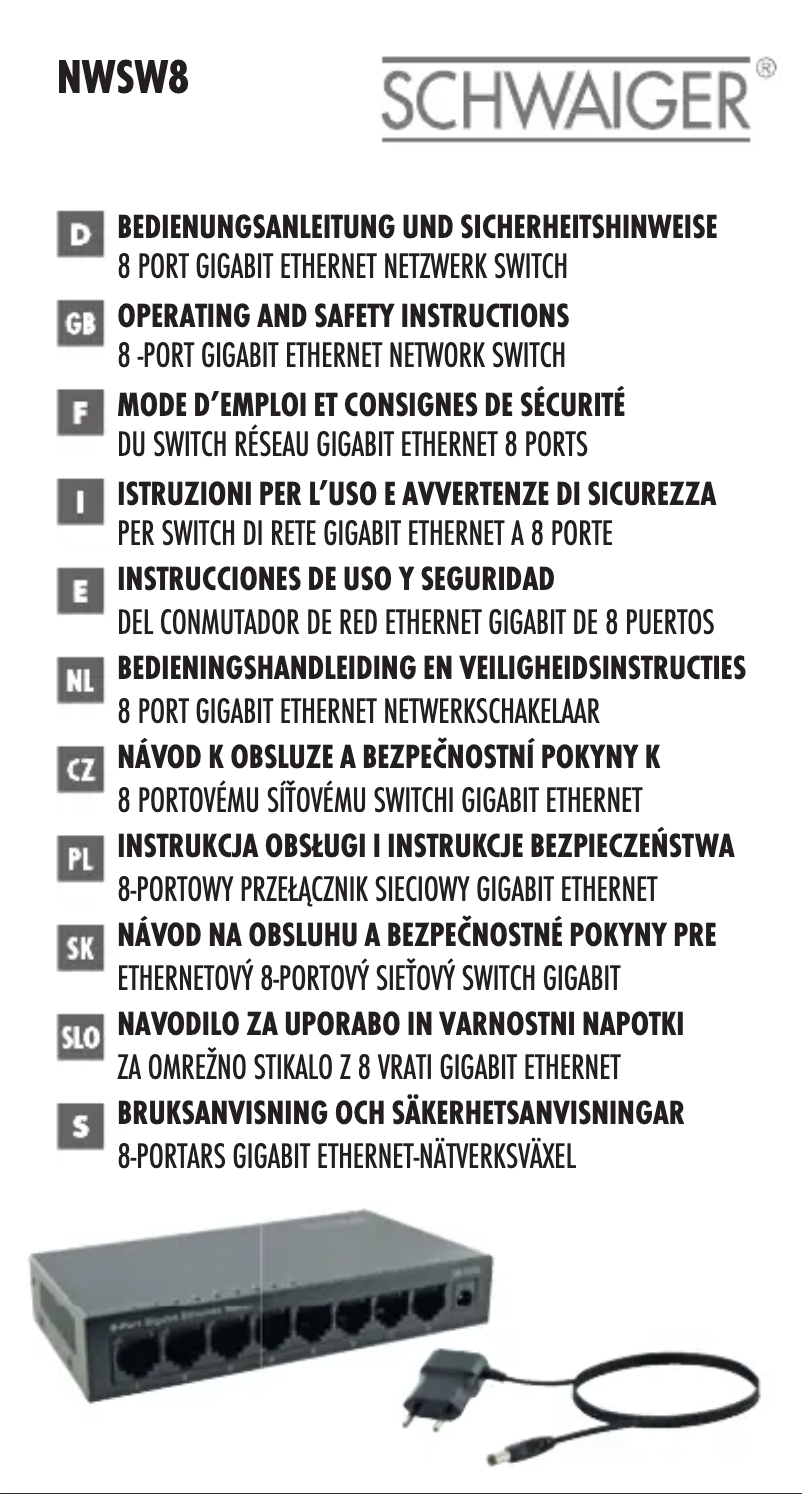 Página 1 del manual Manual de usuario Schwaiger NWSW8