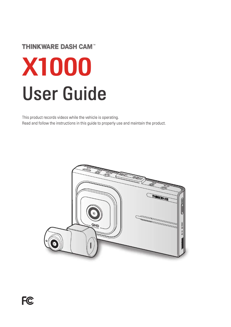 Image de la première page du manuel de l'appareil X1000