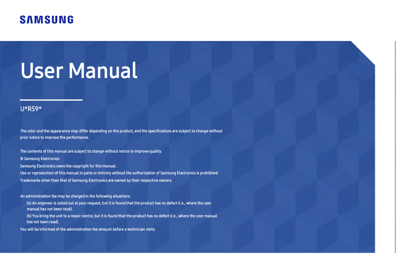 Page n°1 - Manuel utilisateur Samsung LU32R590CWE