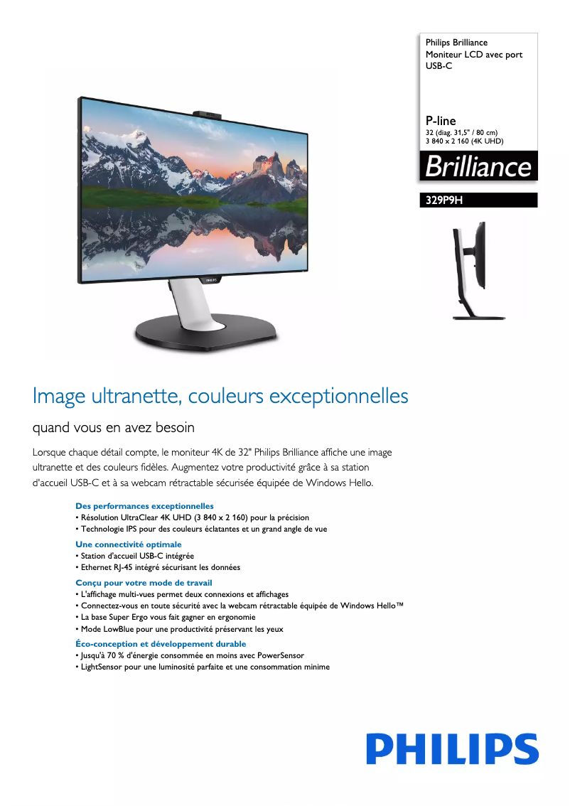 First page image of the manual for Brilliance 329P9H