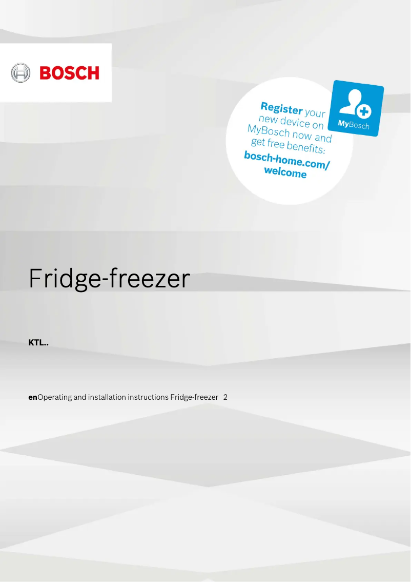 Page n°1 - Manuel utilisateur Bosch Serie 2 KTL15NW3AG