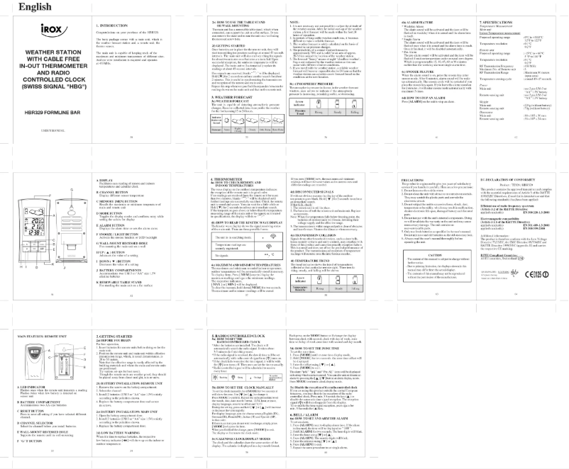 Page 1 de la notice Manuel utilisateur Irox HBR329