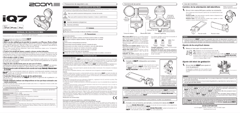 Page 1 de la notice Manuel utilisateur Zoom IQ7