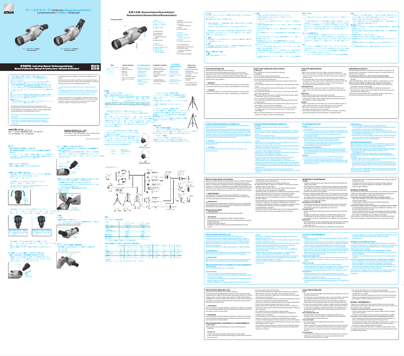 Image de la première page du manuel de l'appareil Fieldscope ED50