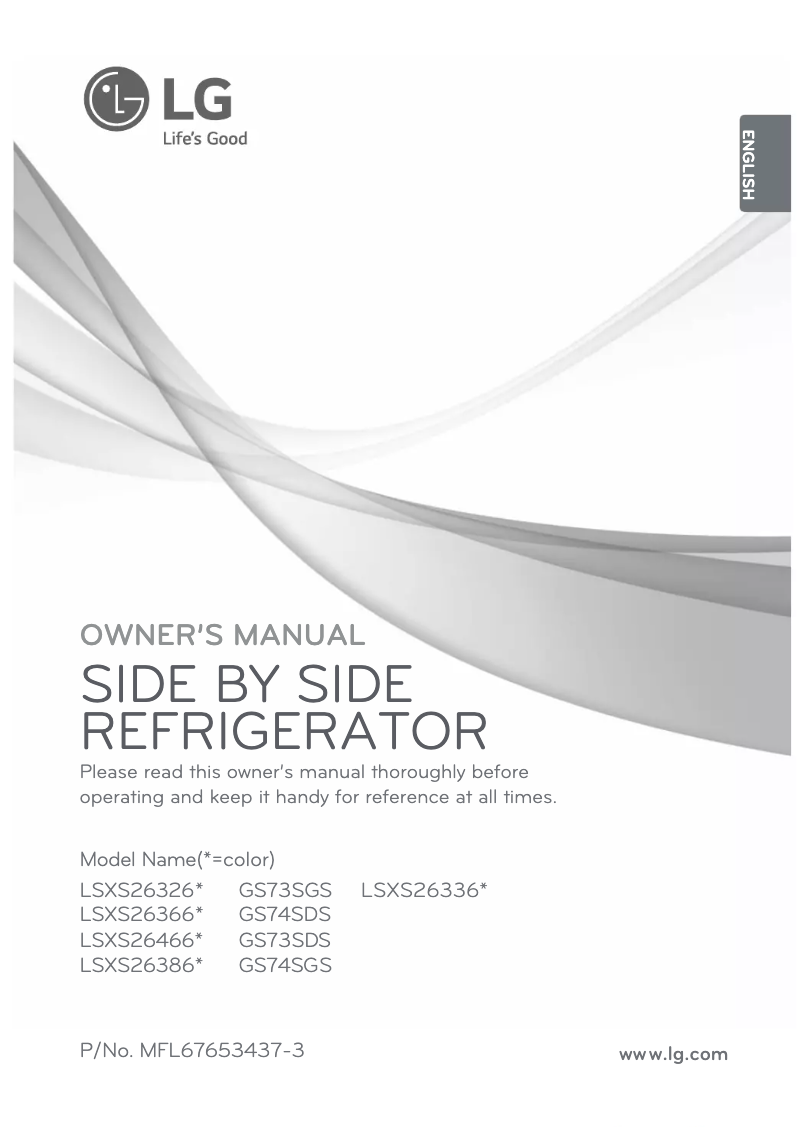 Page 1 de la notice Manuel utilisateur LG LSXS26336D