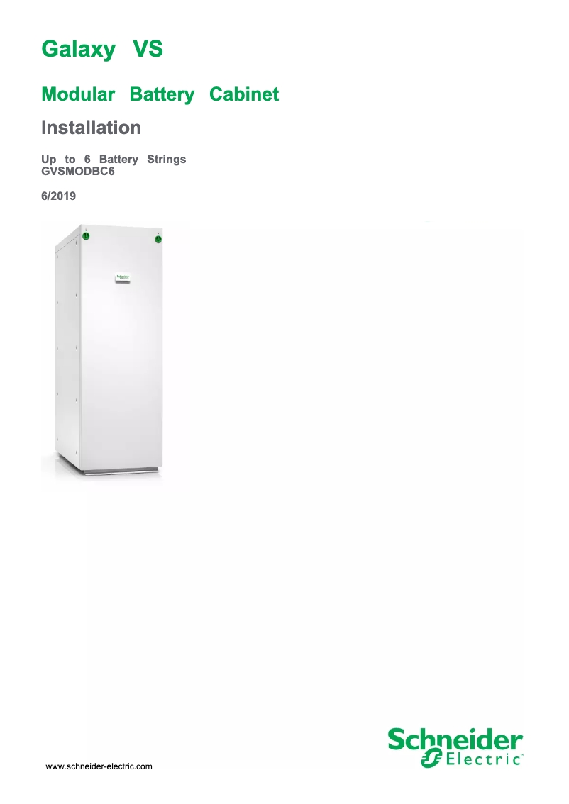 Page 1 de la notice Manuel utilisateur APC GVSMODBC6