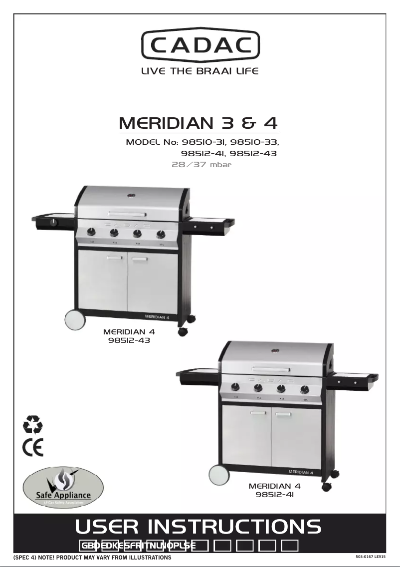 Page 1 de la notice Manuel utilisateur Cadac Meridian 3