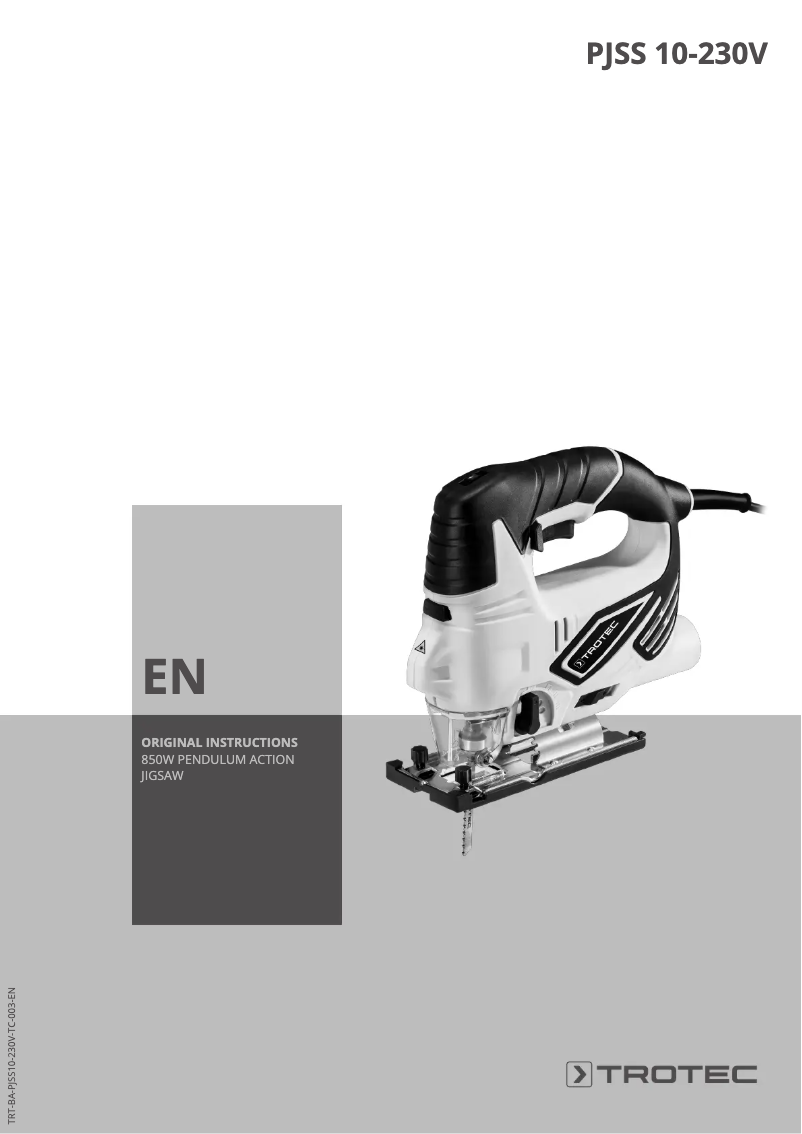 Página 1 del manual Manual de usuario Trotec PJSS 10-230V