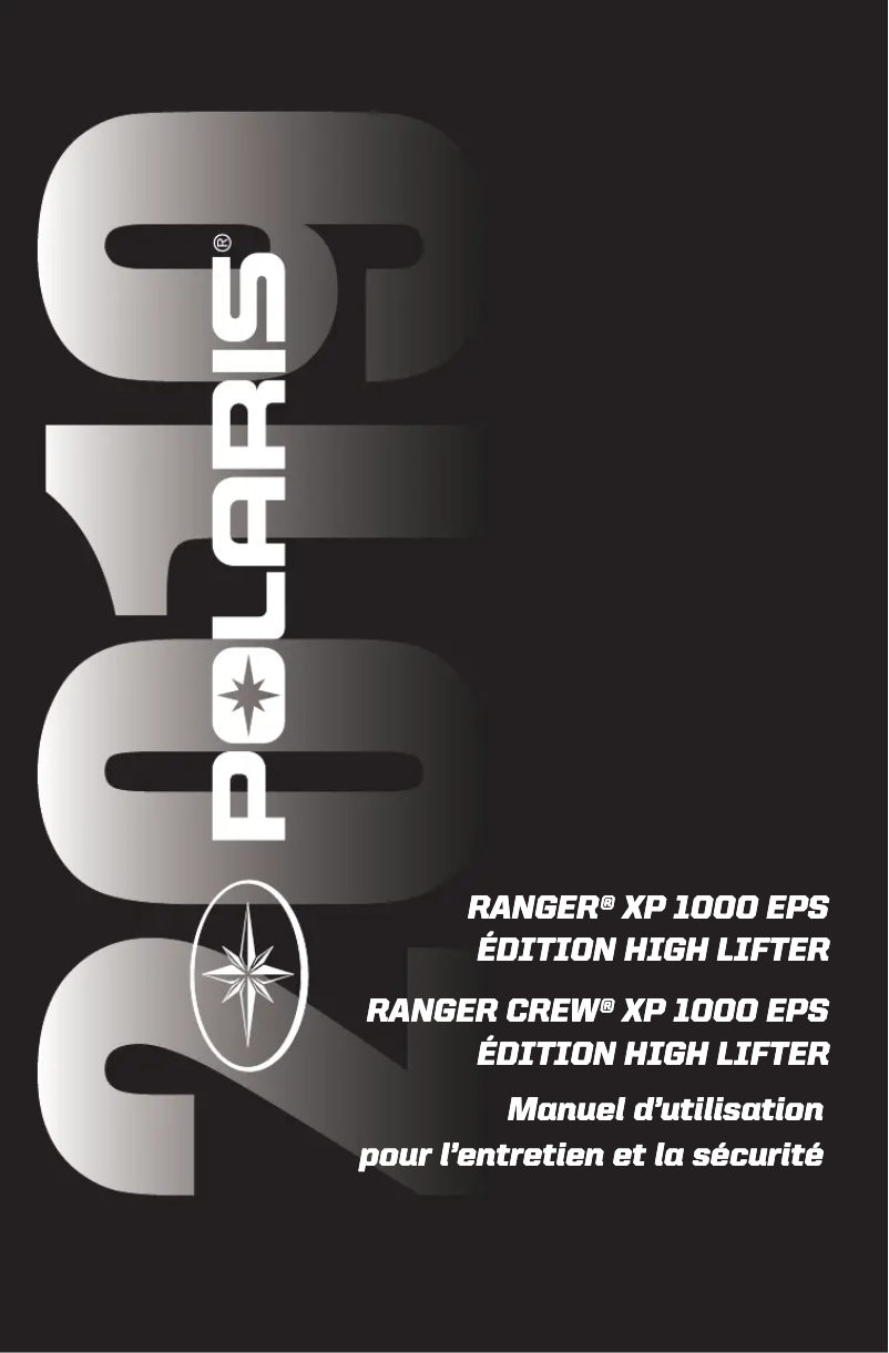 Page 1 de la notice Manuel utilisateur Polaris RANGER XP 1000 EPS High Lifter (2019)