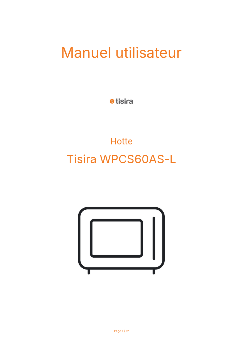 Page n°1 - Manuel utilisateur Tisira WPCS60AS-L
