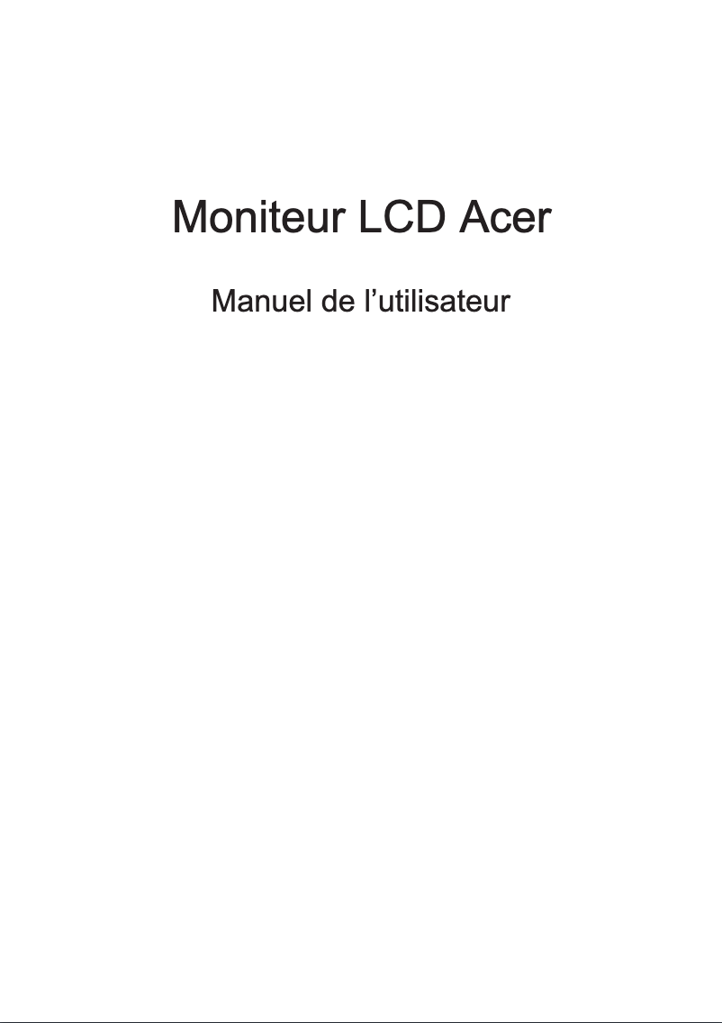 Page n°1 - Manuel utilisateur Acer EK220QH3