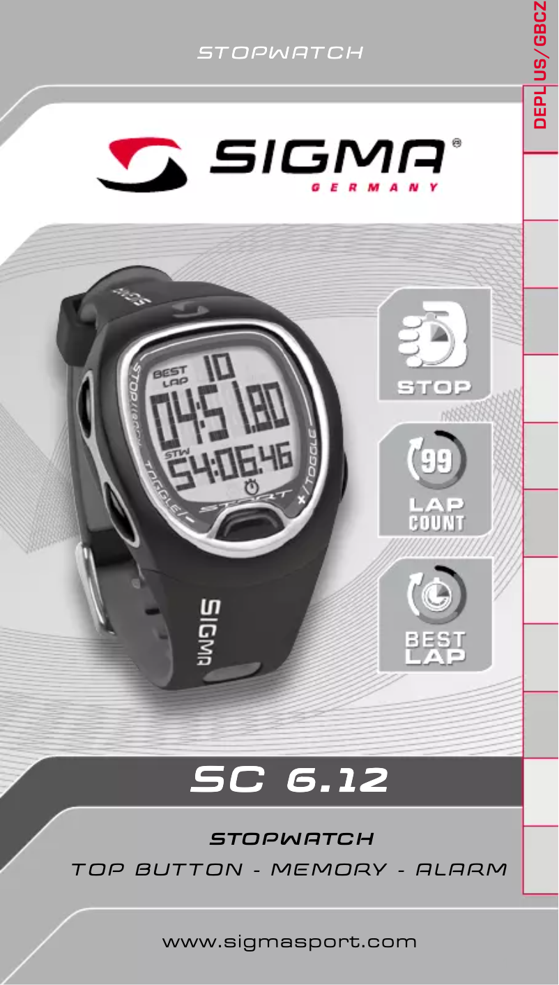 Page n°1 - Manuel utilisateur Sigma SC 6.12