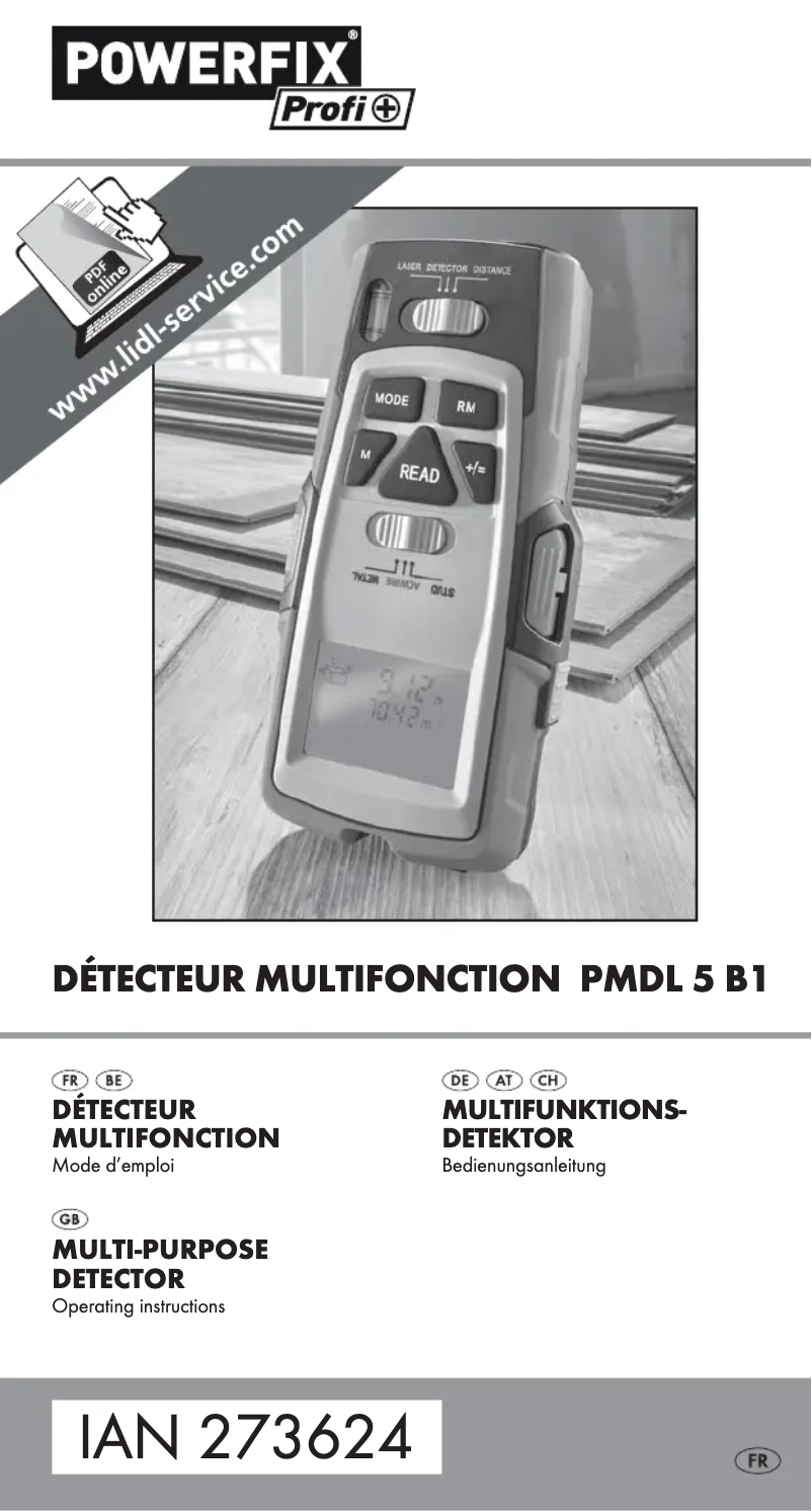 Page 1 de la notice Manuel utilisateur Powerfix IAN 273624