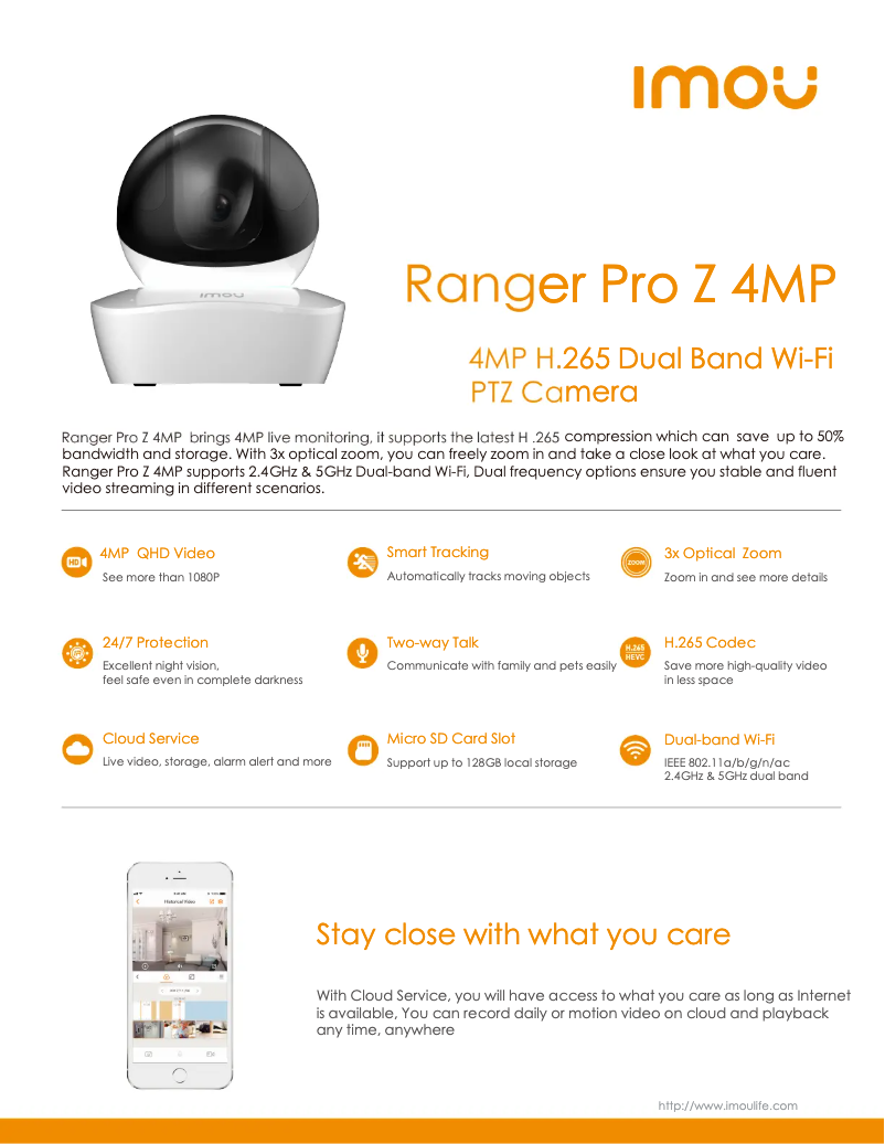 Page n°1 - Fiche technique Imou Ranger Pro Z 4MP