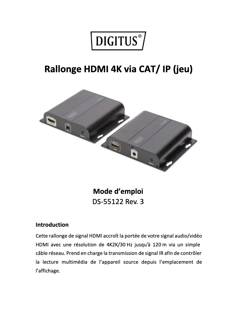 Image de la première page du manuel de l'appareil DS-55122