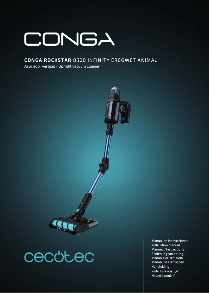 Página 1 del manual Manual de usuario Cecotec Conga Rockstar 8500 Infinity ErgoWet Animal