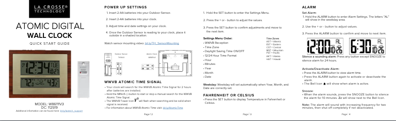 Image de la première page du manuel de l'appareil W86111V3