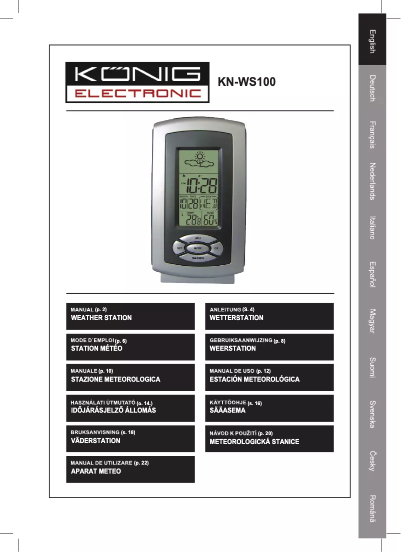 Page n°1 - Manuel utilisateur Konig KN-WS100