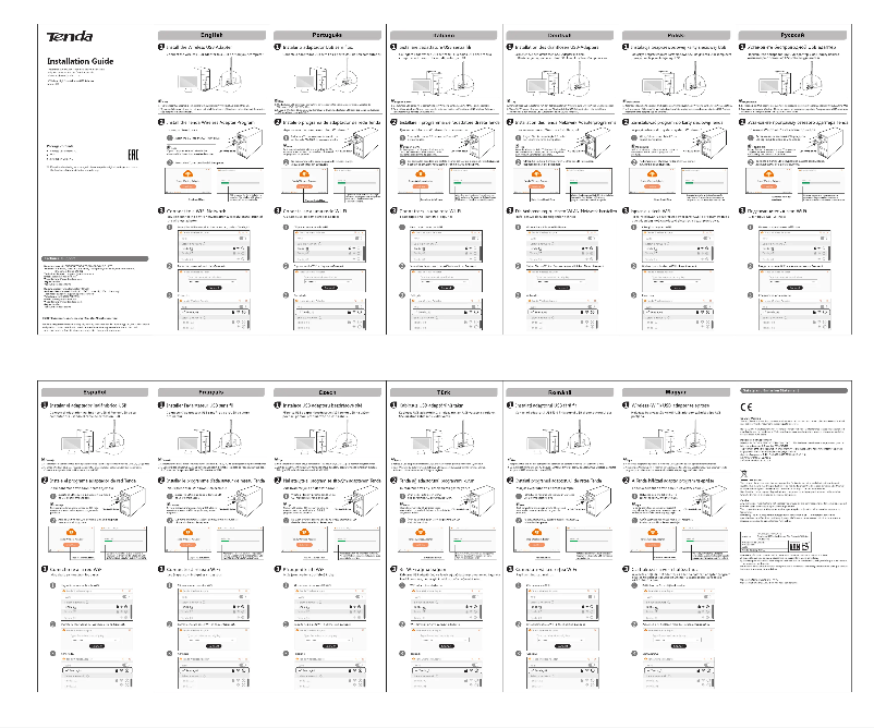 Page 1 de la notice Manuel utilisateur Tenda U6