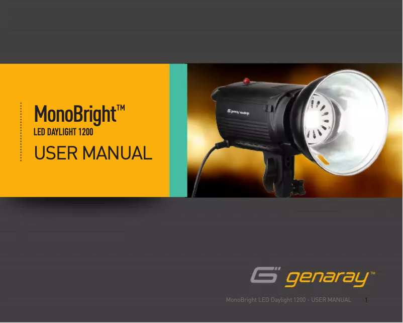Page n°1 - Manuel utilisateur Genaray MonoBright 1200