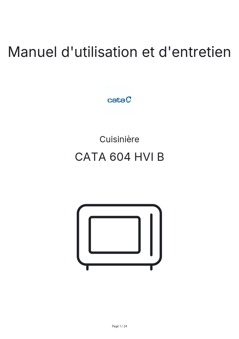 Image de la première page du manuel de l'appareil 604 HVI B