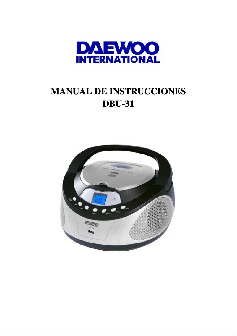 Page 1 de la notice Manuel utilisateur Daewoo DBU-31