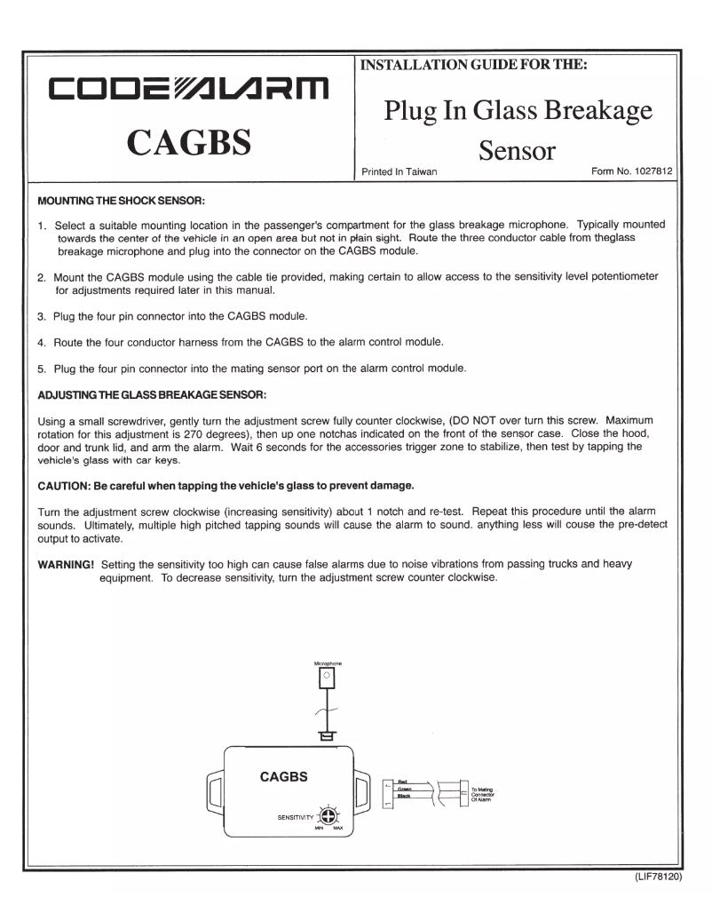 Image de la première page du manuel de l'appareil CAGBS
