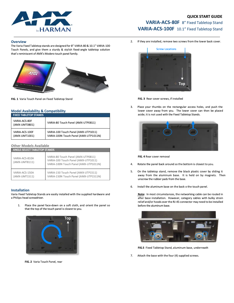 Image de la première page du manuel de l'appareil VARIA-ACS-100F