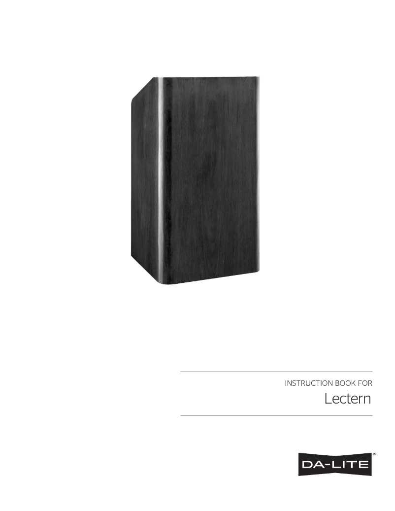 Page n°1 - Manuel utilisateur Da-Lite Lancaster 85448