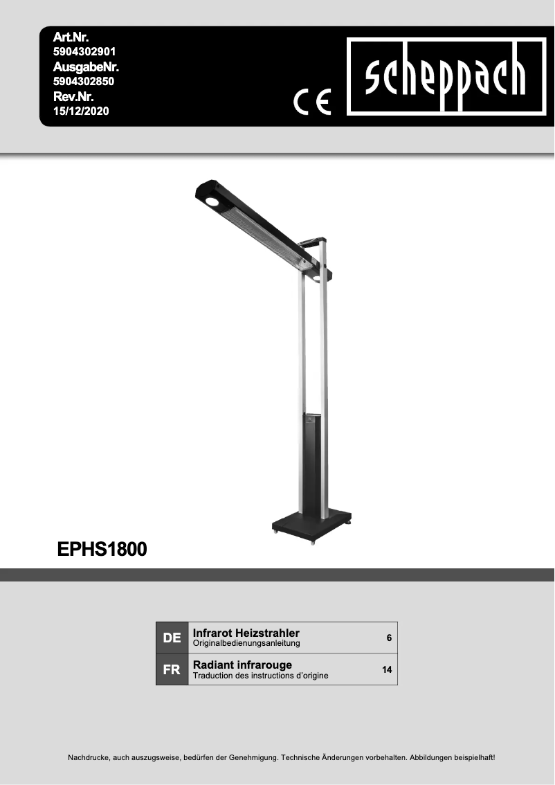Image de la première page du manuel de l'appareil EPHS1800