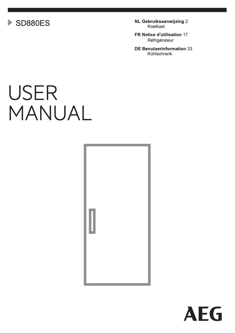 Page n°1 - Manuel utilisateur AEG SD880ES