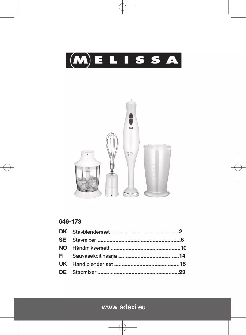 Página 1 del manual Manual de usuario Melissa 646173