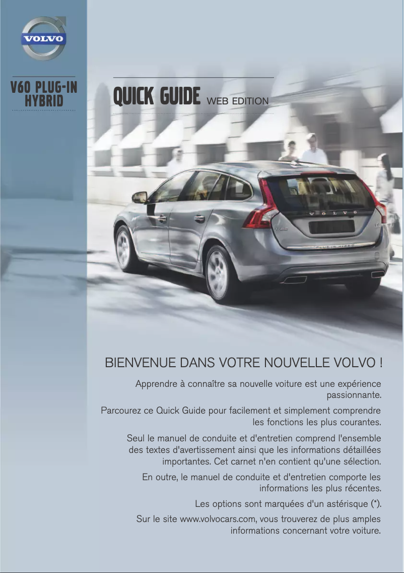 Image de la première page du manuel de l'appareil V60 Plug-in hybrid (2012)
