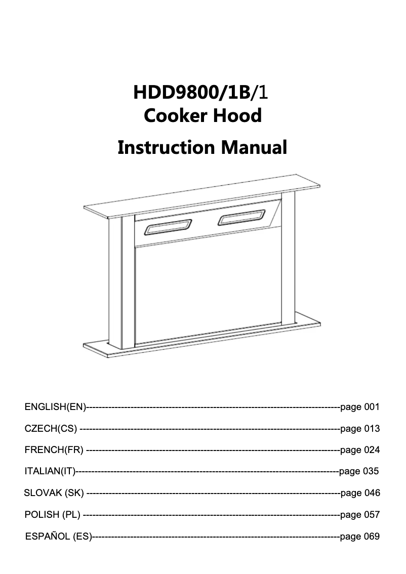 Image de la première page du manuel de l'appareil HDD9800/1B