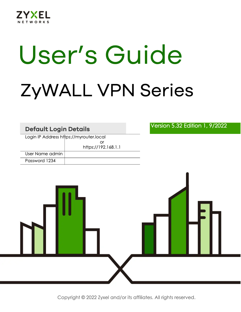 Image de la première page du manuel de l'appareil ZyWALL VPN100