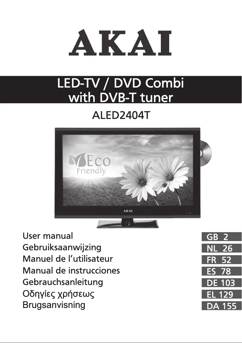 Page 1 de la notice Manuel utilisateur AKAI ALED2404T