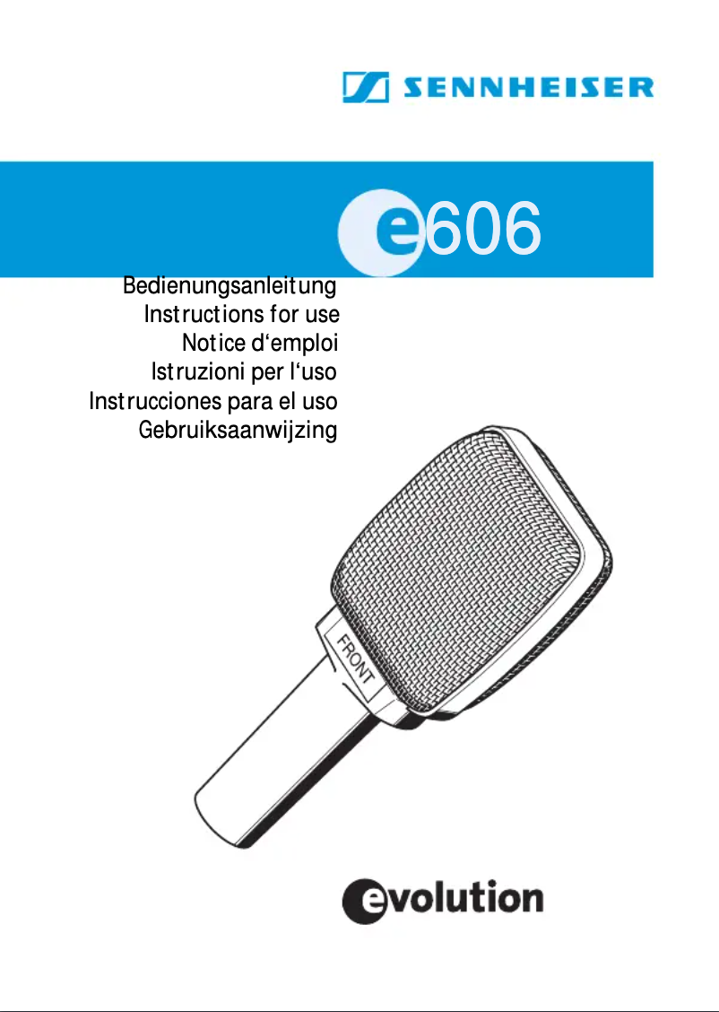 Page n°1 - Manuel utilisateur Sennheiser E606